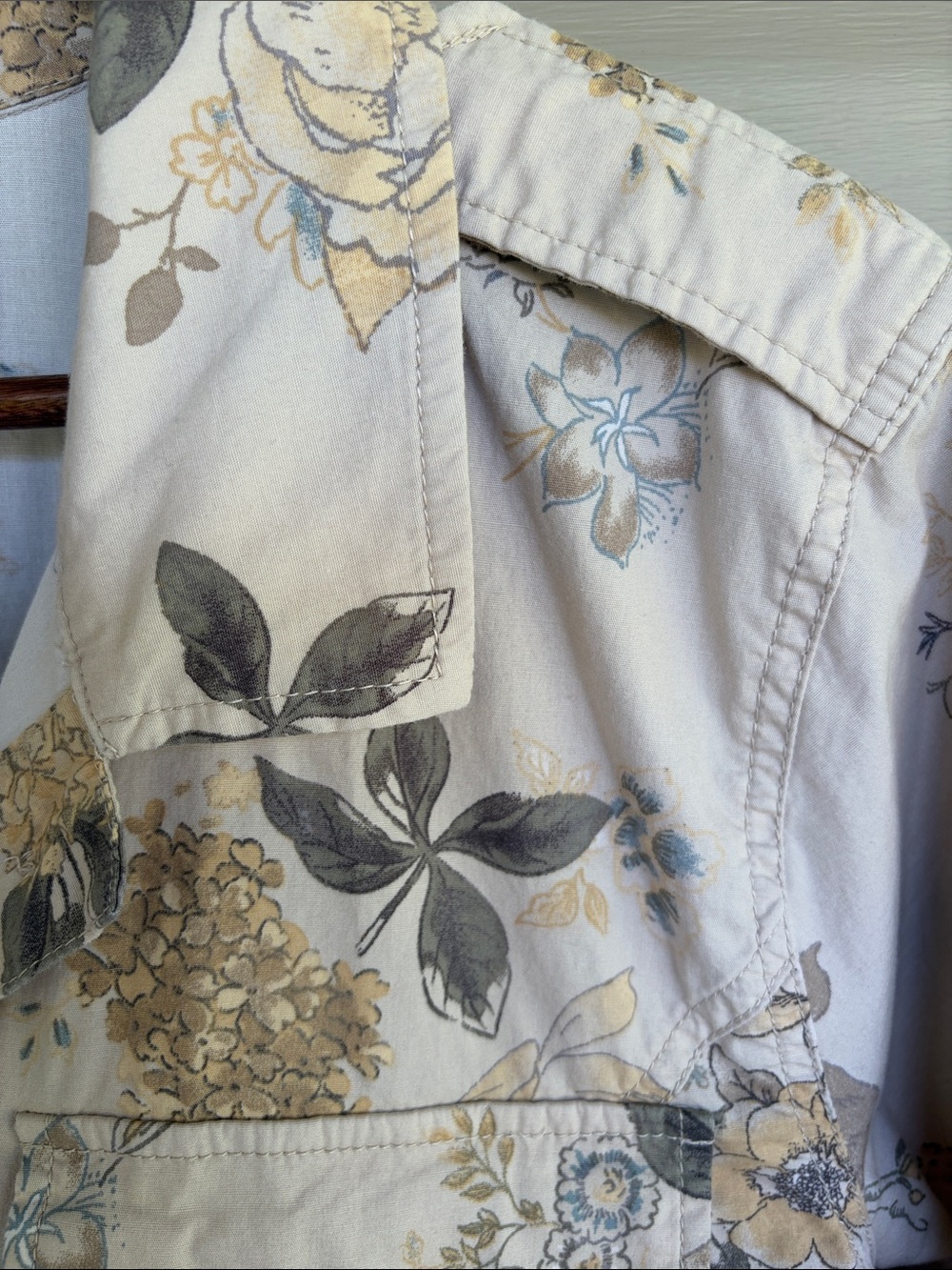 Democracy Floral Peplum Top/Lightweight Shacket Large - Picture 6 of 8